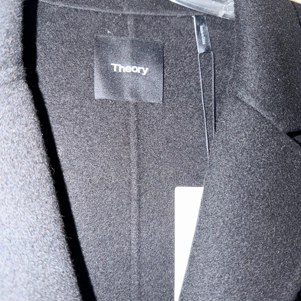 Theory Women's black wool/cashmere blend Trench Coat - Picture 8 of 11